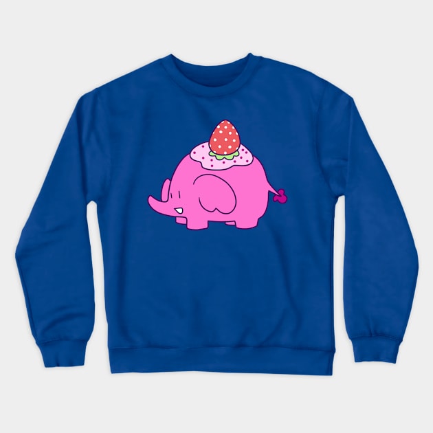 Strawberry Elephant Crewneck Sweatshirt by saradaboru